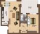 Apartament cu 2 camere la etajul 8