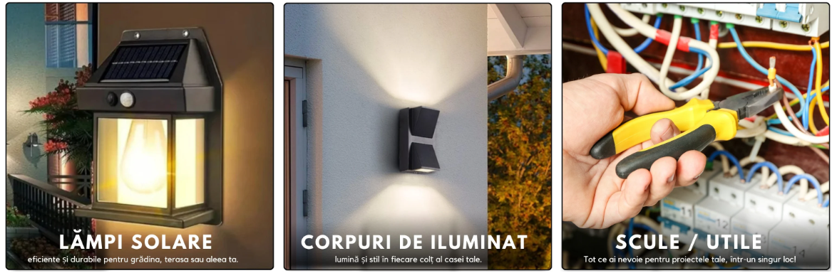 Soluţii de iluminat şi echipamente electrice