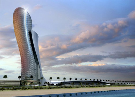 Capital Gate, Abu Dhabi - cladirea cea mai acut inclinata din lume. 